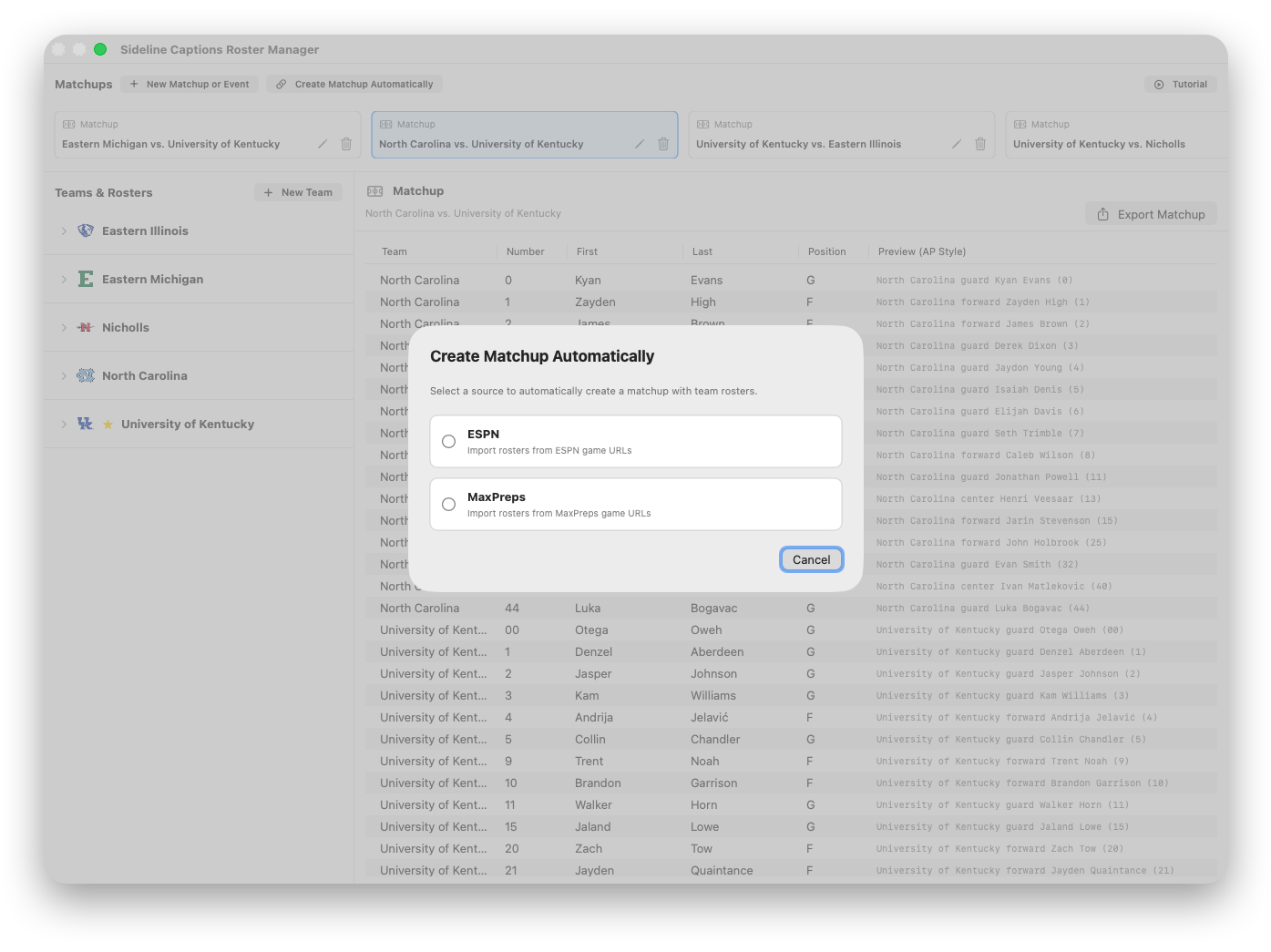 ESPN and MaxPreps game URL matchup