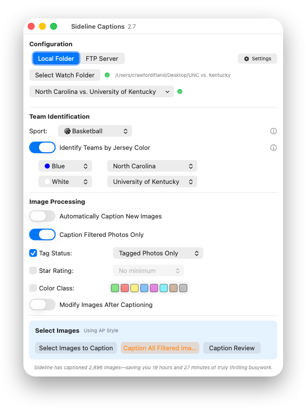 Photo filtering options