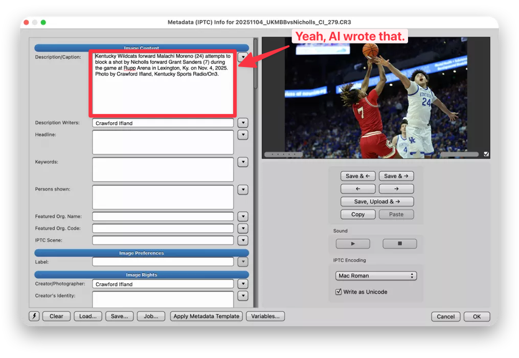 Sideline Captions App Interface
