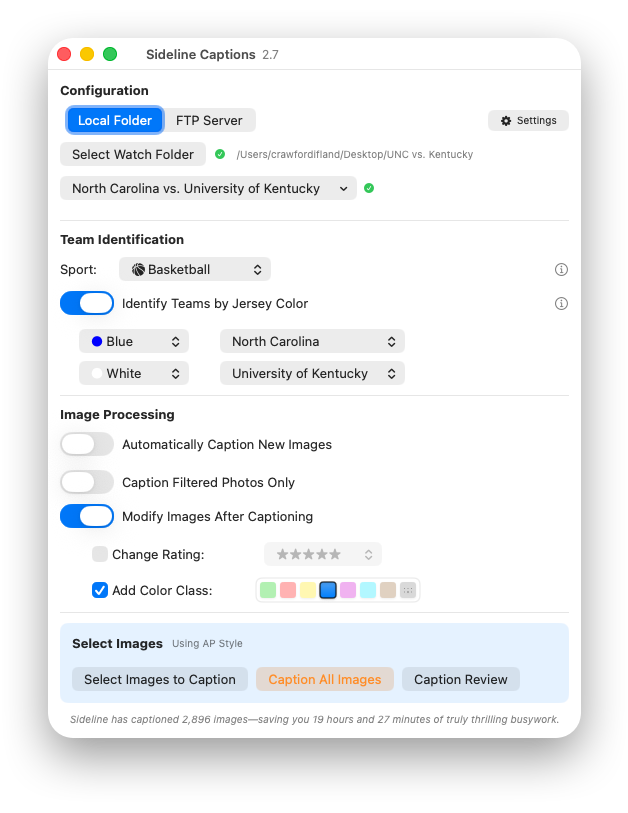 Post-captioning actions