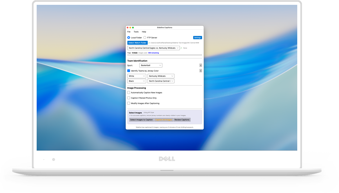 Sideline Windows App Screenshot